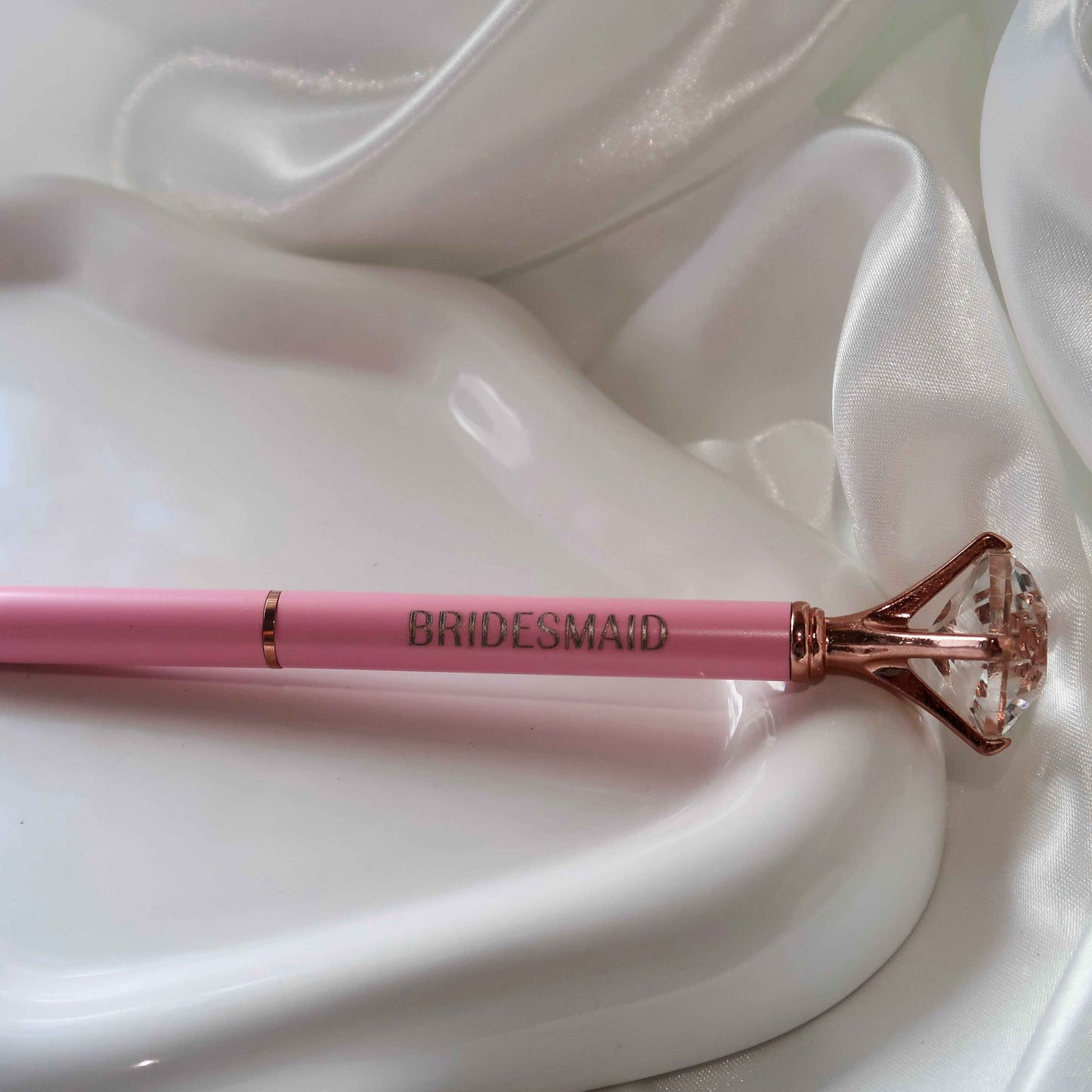 Pink Bridesmaid Diamond-Top Pen