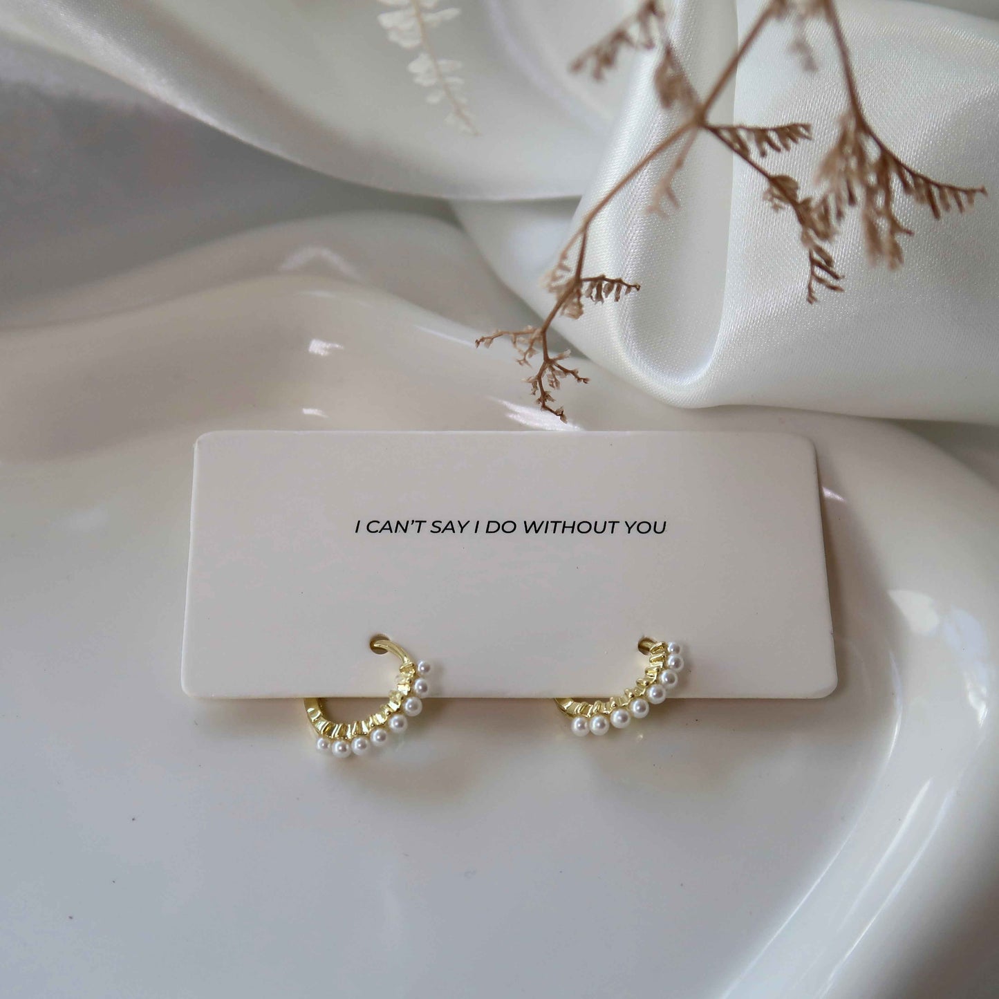 Gold Plated Pearl Hoop Earrings