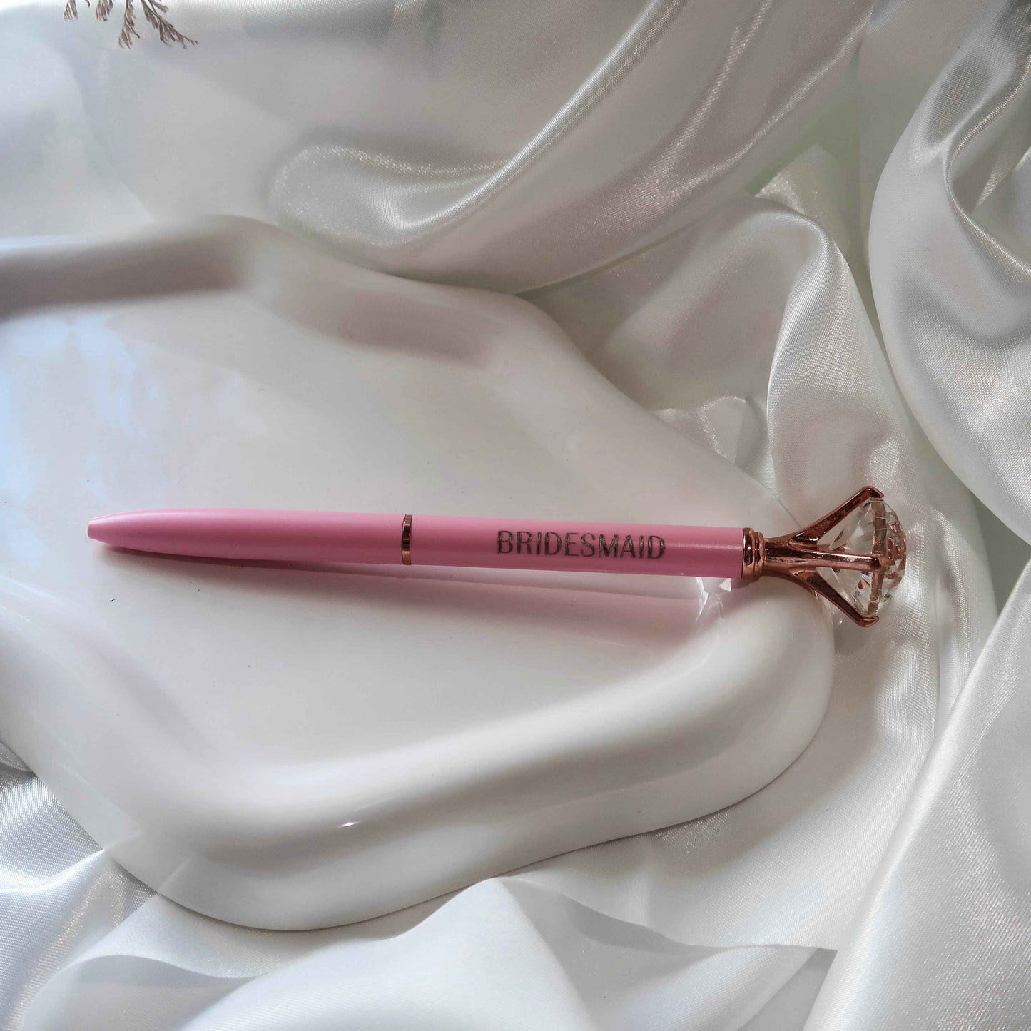Pink Bridesmaid Diamond-Top Pen