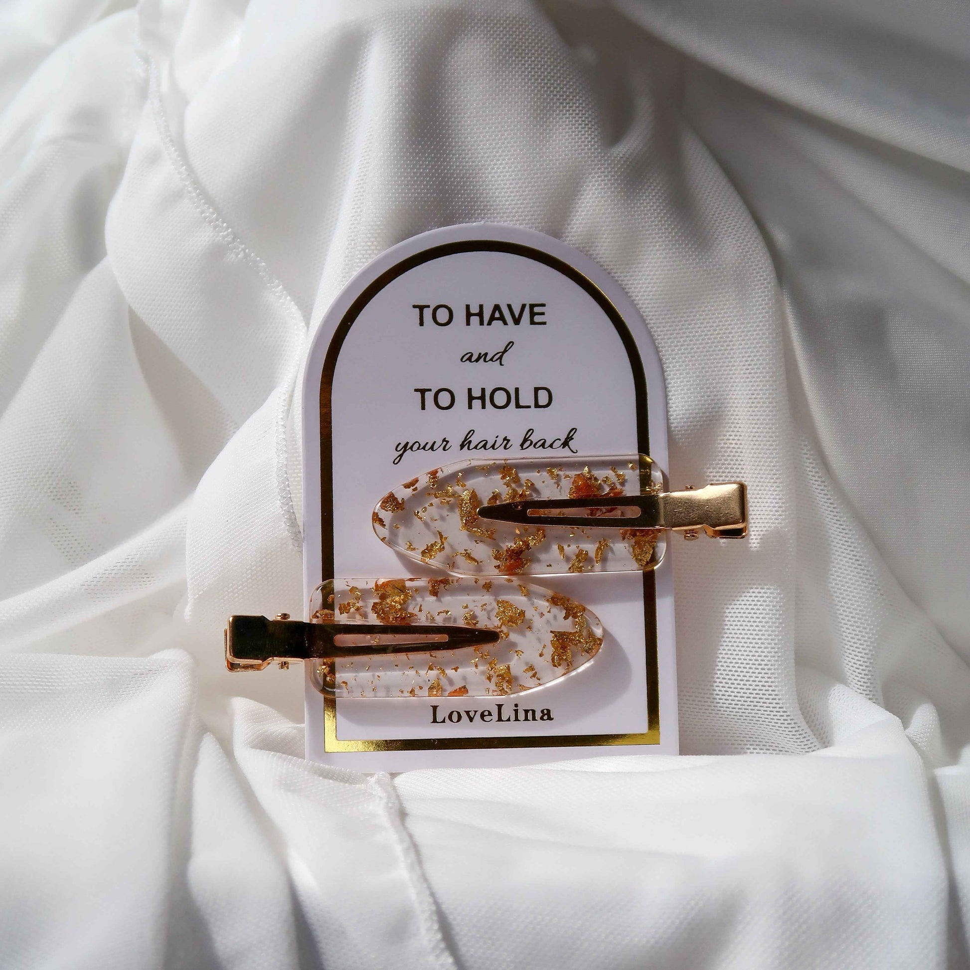 Set of Two Gold Hair Clips