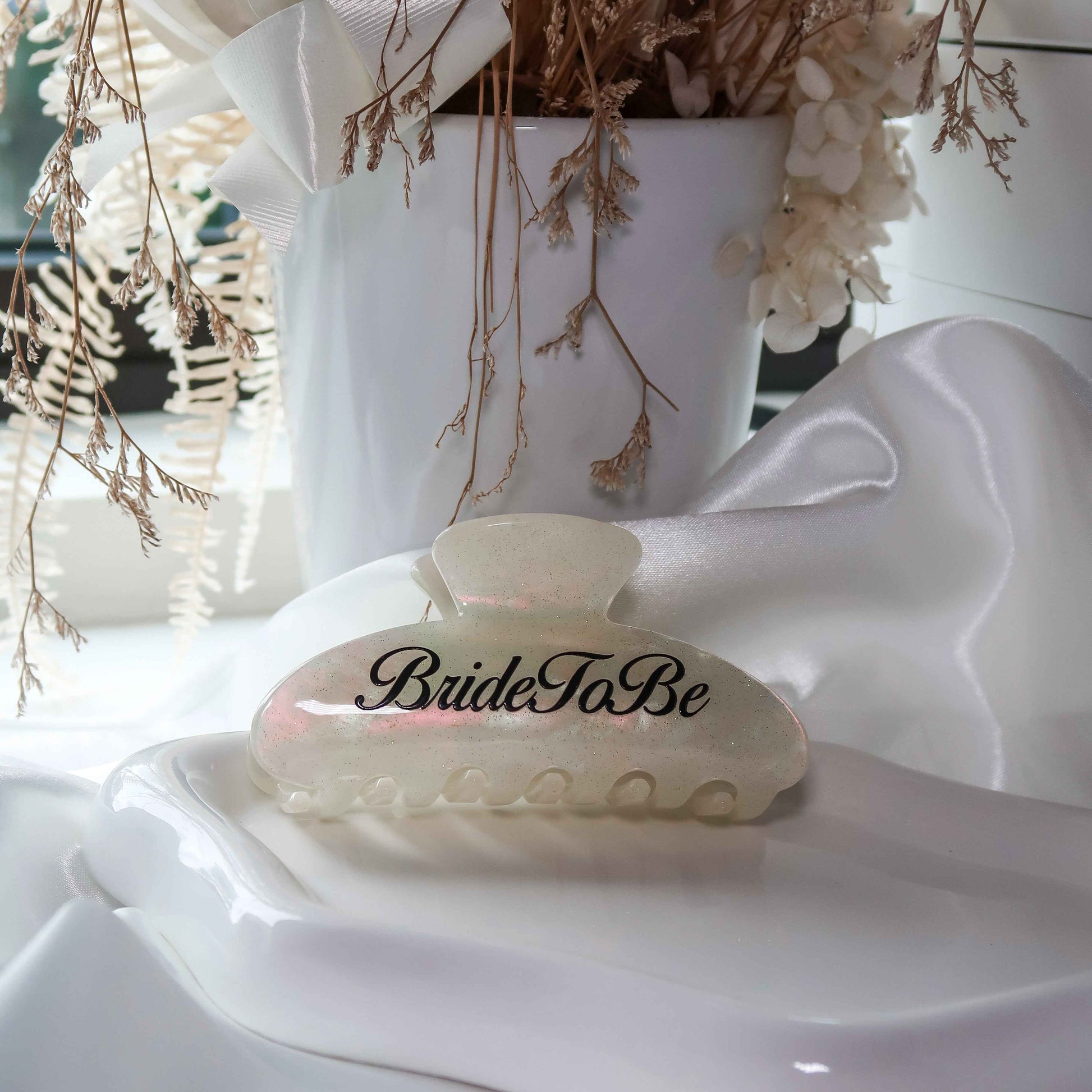 White Bride To Be Claw Clip