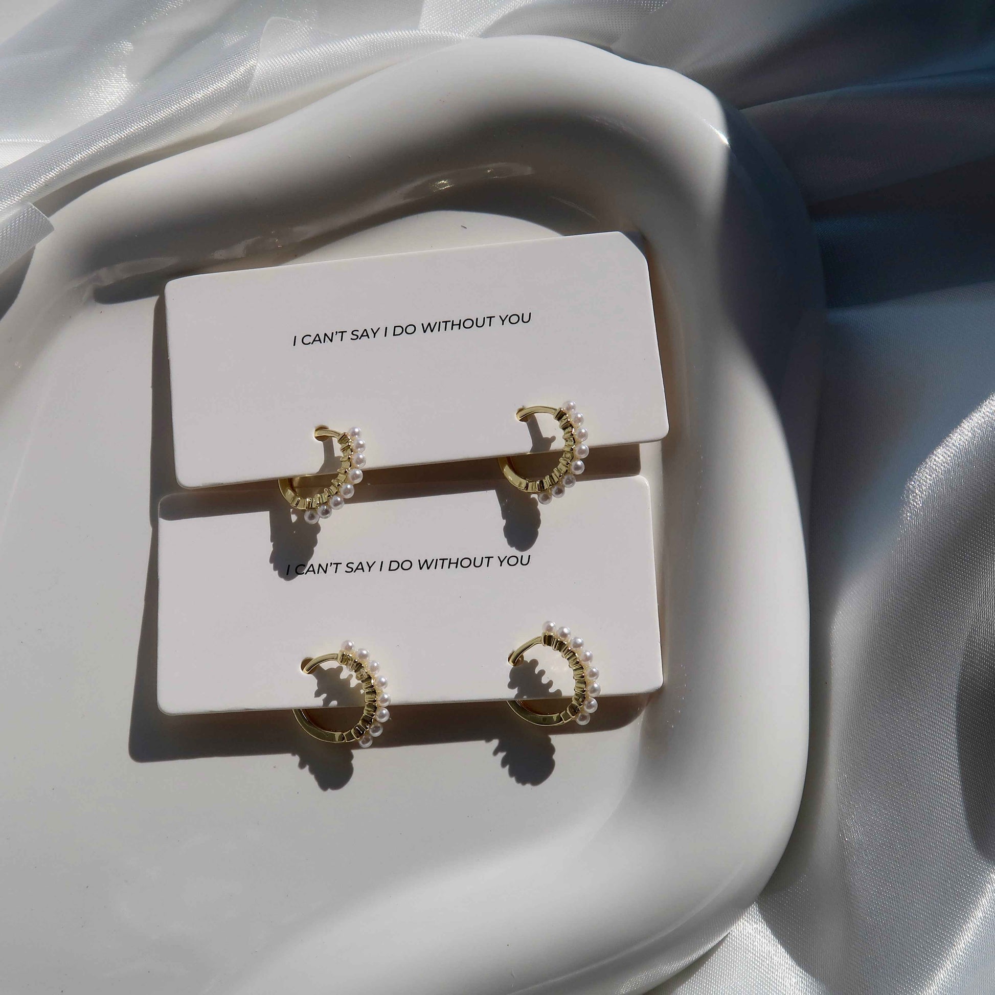 Gold Plated Pearl Hoop Earrings